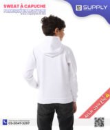 Sweat-shirt à Capuche Blanc – unisexe – Poche Kangourou - sublimation – Image 4