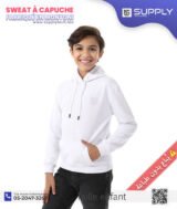 Sweat-shirt à Capuche Blanc – unisexe – Poche Kangourou - sublimation – Image 6