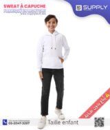 Sweat-shirt à Capuche Blanc – unisexe – Poche Kangourou - sublimation – Image 8