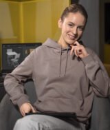 Sweat à capuche Marron Clair unisexe avec Poche Kangourou - polycoton – Image 2