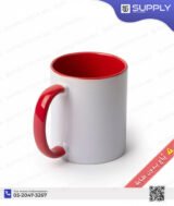 Mug sublimation blanc et intérieur rouge et Poignée normal – Image 7