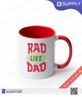 Mug sublimation blanc et intérieur rouge et Poignée normal – Image 2