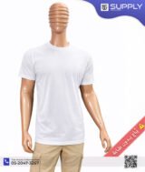 T-shirt prémium en Blanc col rond manches courtes unisexe 100% coton