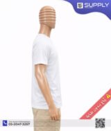 T-shirt prémium en Blanc col rond manches courtes unisexe 100% coton – Image 2