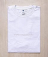 T-shirt prémium en Blanc col rond manches courtes unisexe 100% coton – Image 9