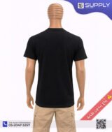 T-shirt prémium en Noir col rond manches courtes unisexe 100% coton – Image 4