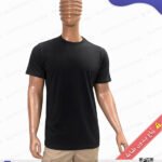 T-shirt prémium en Noir col rond manches courtes unisexe 100% coton