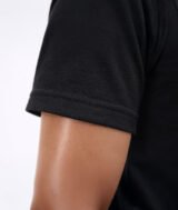 T-shirt prémium en Noir col rond manches courtes unisexe 100% coton – Image 5