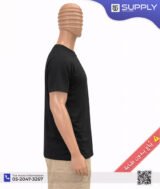 T-shirt prémium en Noir col rond manches courtes unisexe 100% coton – Image 6