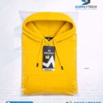 Sweat à capuche jaune moutard unisexe avec Poche Kangourou - polycoton