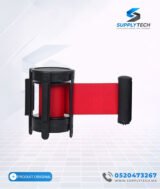Poteau de File d’Attente en Inox avec Ceinture Rouge rétractable – Image 5