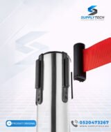 Poteau de File d’Attente en Inox avec Ceinture Rouge rétractable – Image 12